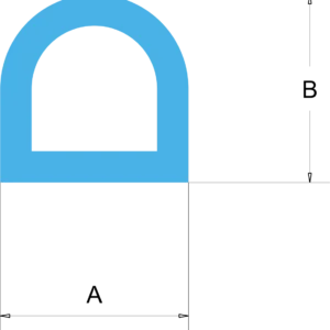 D Section - Bespoke Silicone Rubber Profiles - Viking Extrusions A diagram of an D section.