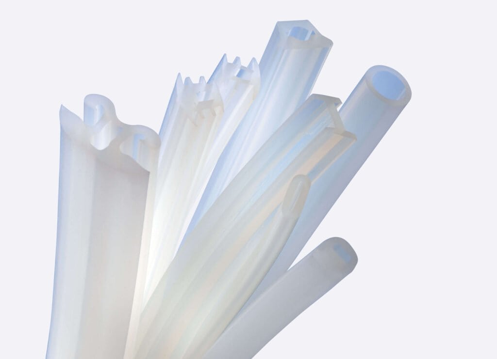 A bundle of clear silicone extrusions.