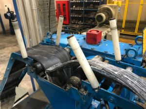 Silicone rubber profile on the production line.