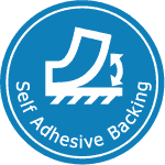 Self adhesive backing icon badge.