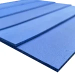 A pile of Fluorosilicone Sponge Sheets in blue.