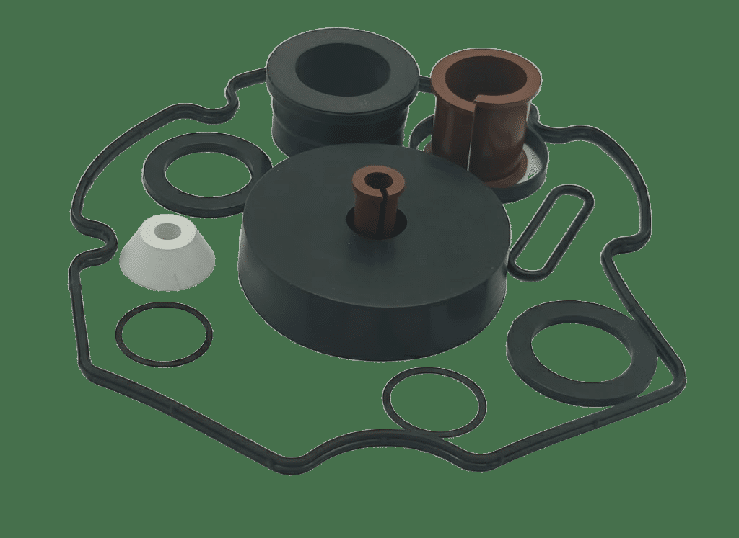 A photo showing a collection of FKM moulded parts